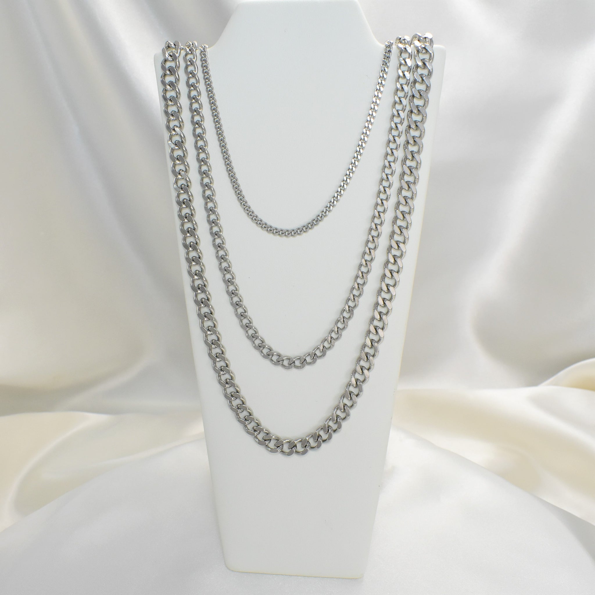 Mens Cuban Chain Stainless Steel Chain 24 inches 3mm 5mm 7mm