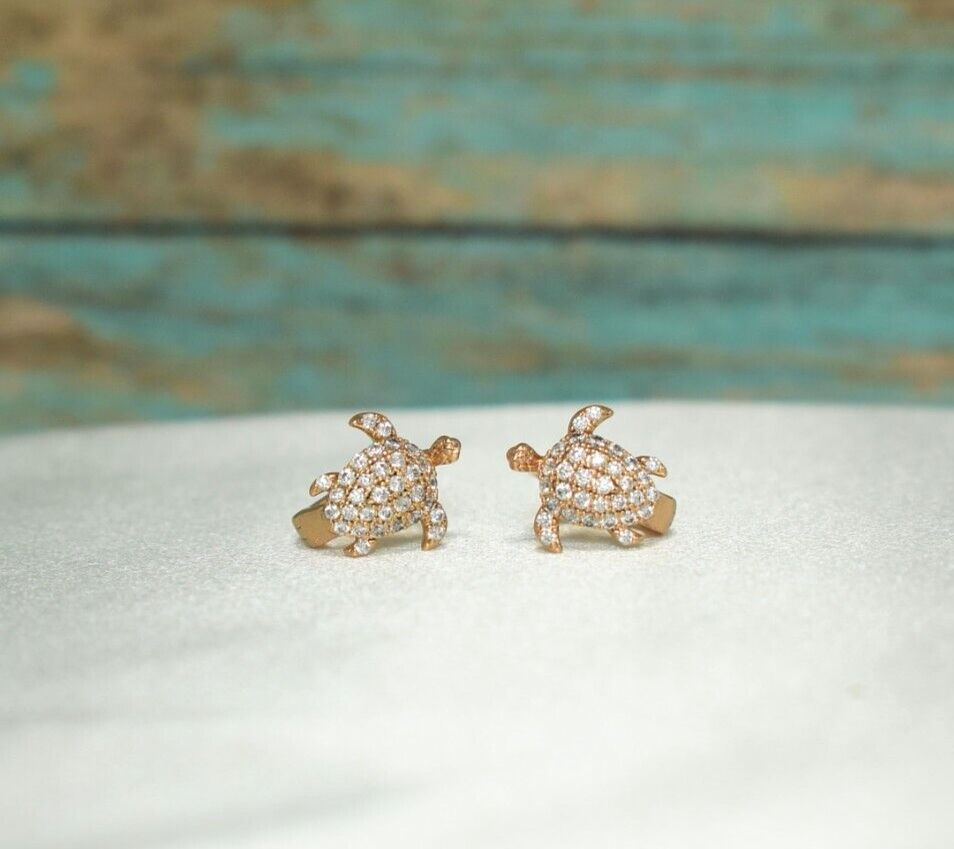 Sea Turtle Huggies - Gold Plated Dainty Earrings for Everyday Stack - Gift for Daughter, Girls