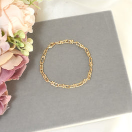 U-Link Chain Bracelet - Gold Plated Bracelet - Gold Statement Bracelet Trendy Bracelet