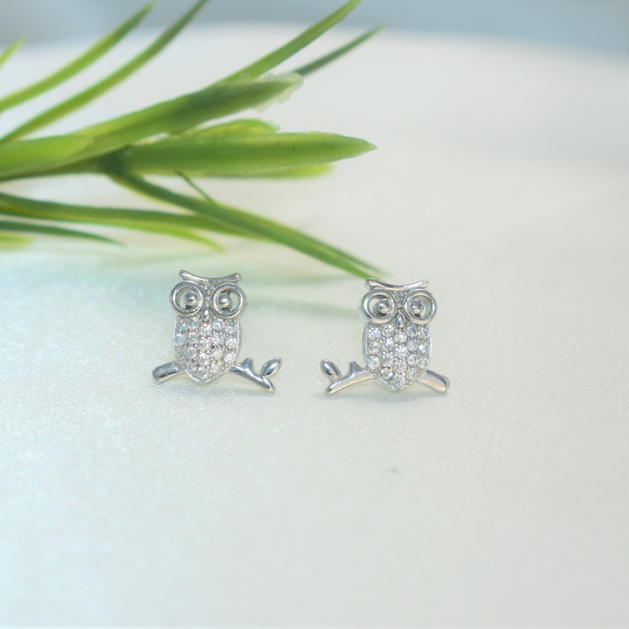 Owl Earrings, 925 Sterling Silver Studs, Dainty Animal Jewelry , Gift For Her