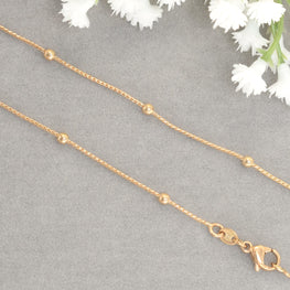 Thin Beaded Gold Chain - Dainty Gold Plated Necklace for Everyday Layering - Minimalist Jewelry