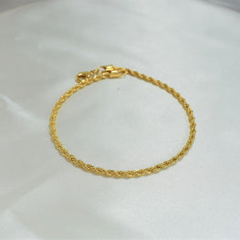 Twisted Rope Chain Anklet - Gold Plated Tobillera Everyday Minimalist Anklet for Women