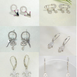 Sterling Silver Earrings, Multi-style fine Jewelry Studs, Dangly Small Earrings