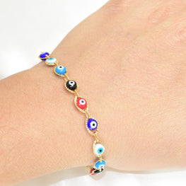 Baby Evil Eye Colorful Ojo Pulsera Protection Bracelet Size - 5"