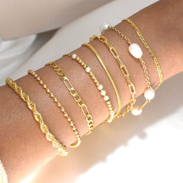 Stackable Everyday Gold Plated Minimalist Bracelets - Dainty Trending Jewelry