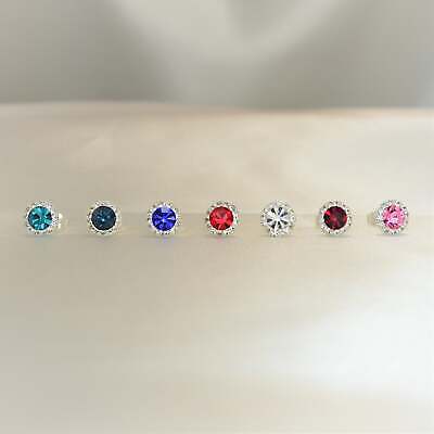 Tiny Cubic Zirconia Stud Earrings, 925 Silver Stud Earrings