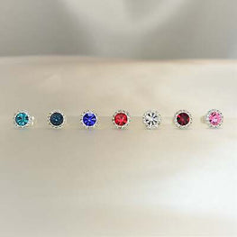 Tiny Cubic Zirconia Stud Earrings, 925 Silver Stud Earrings