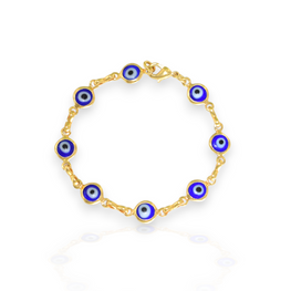 Blue Baby Evil Eye Bracelet Ojo Pulsera Protection Bracelet - 5.5"