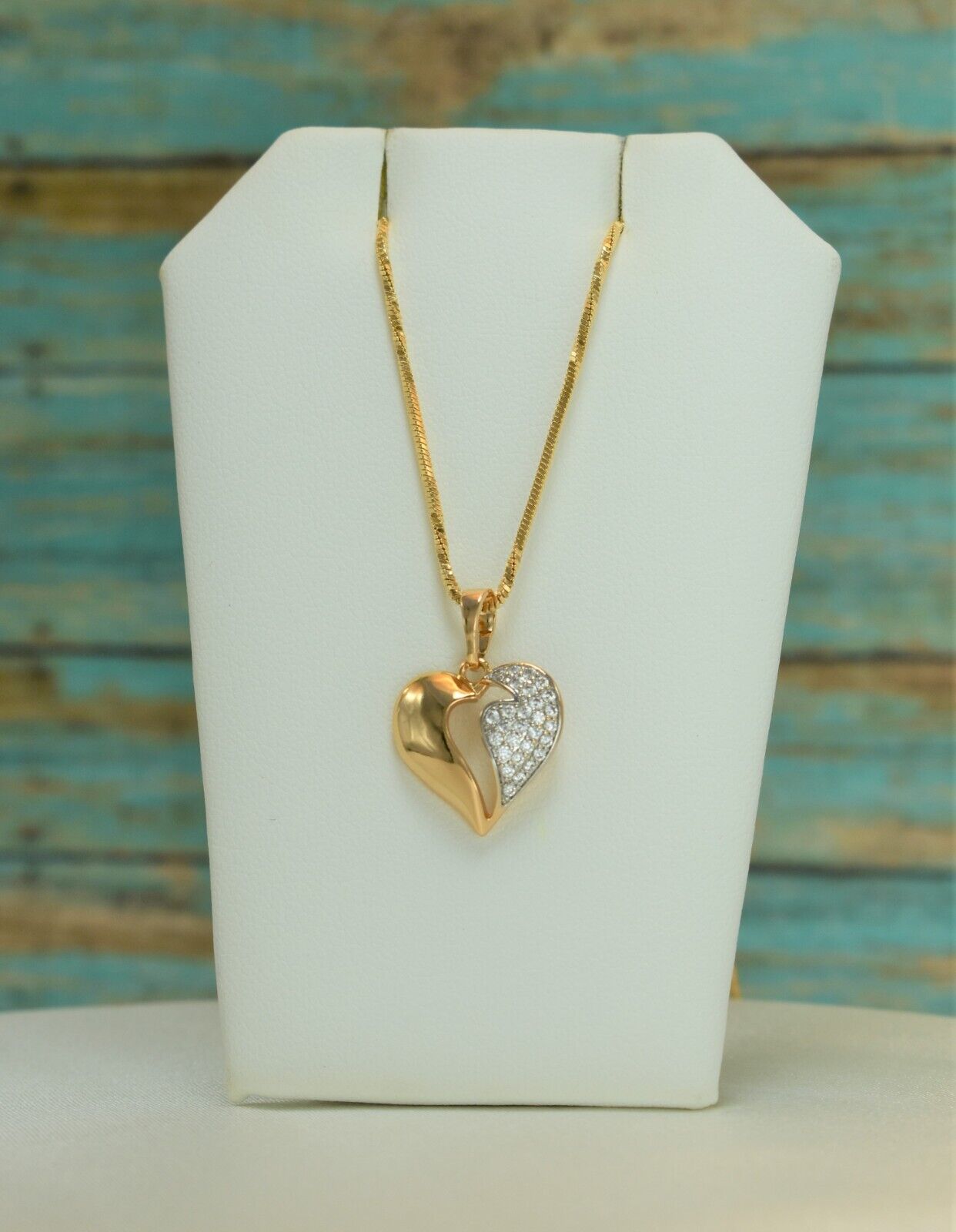 Broken Heart Pendant Necklace - Gold Plated Charm Necklace for Women