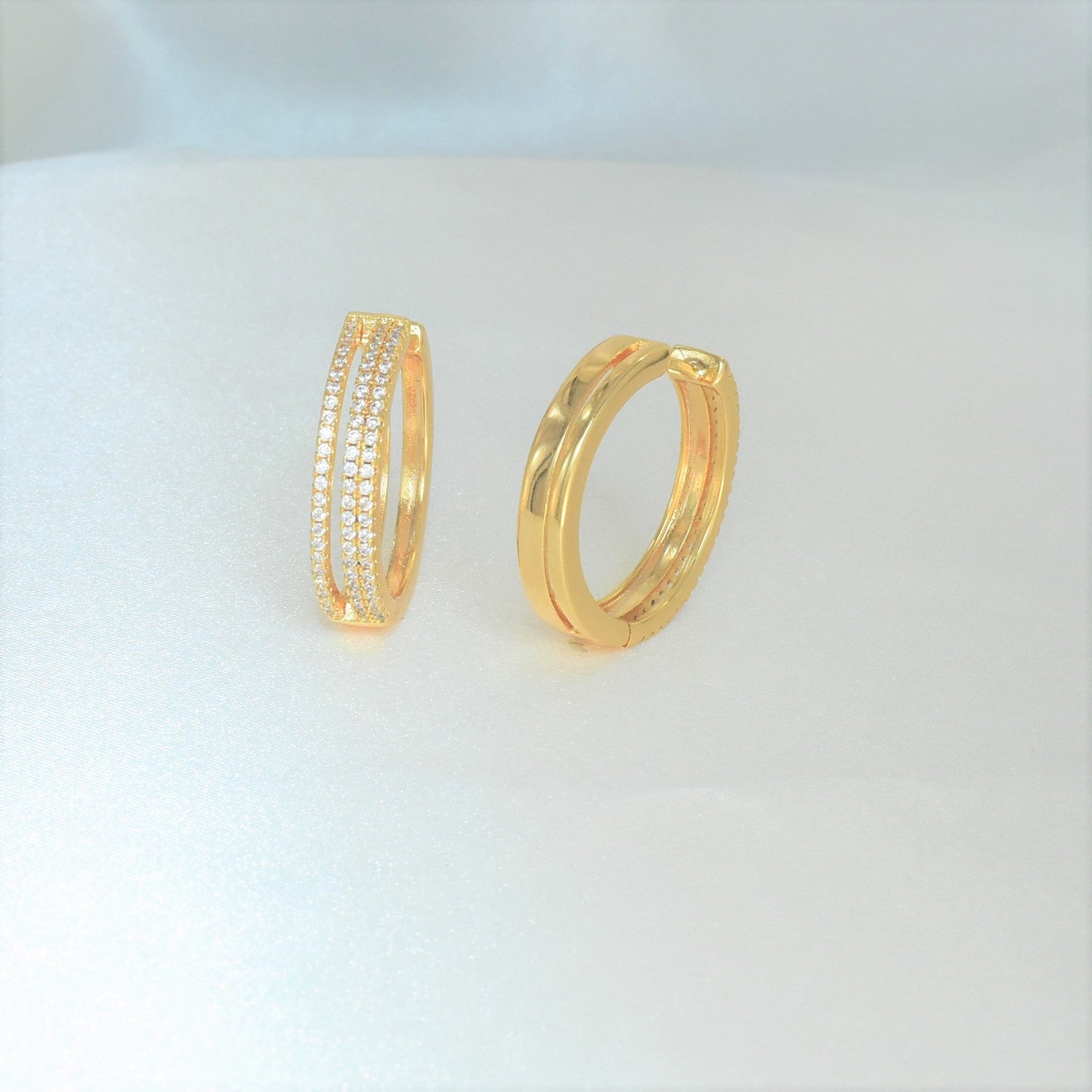 Huggie Hoop Earrings Gold Plated , 14K Gold Thick Hoop Earrings ,Gift for her