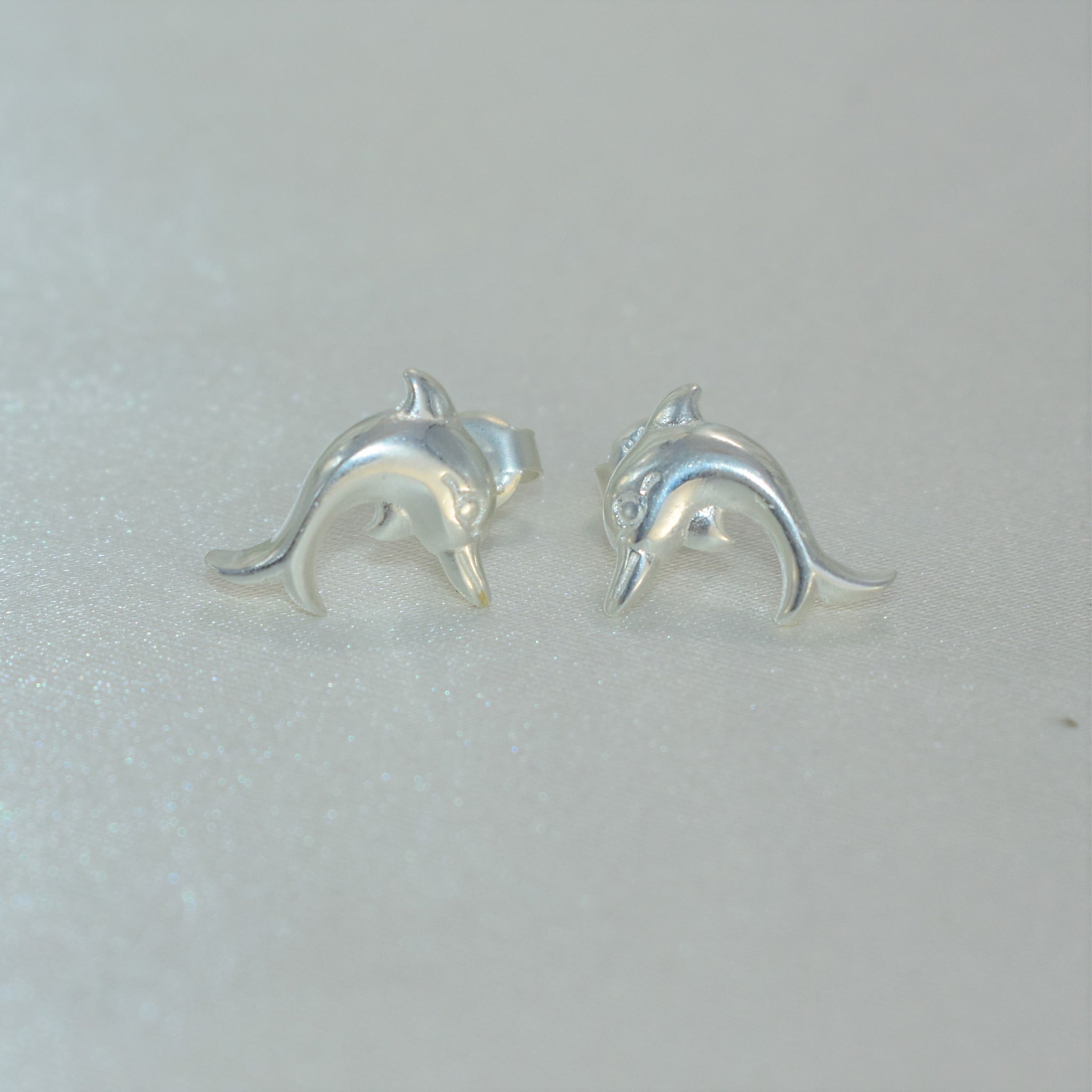 Dolphin Stud Earrings, 925 Sterling Silver Studs, Dainty Animal Studs, Gift