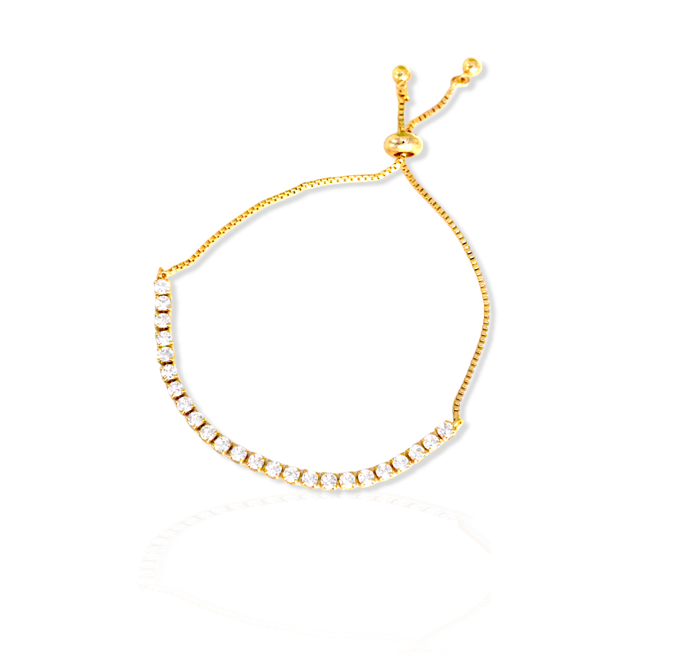 Tennis Adjustable Bracelet - Gold Plated Minimalist Bracelet 10" - Gift for Bridesmaids