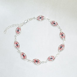 Red Evil Eye Bracelet, Eye Protection Bracelet, Ojo Pulsera, Gift For her-7.5"