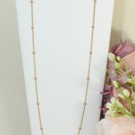 Thin Beaded Gold Chain - Dainty Gold Plated Necklace for Everyday Layering - Minimalist Jewelry