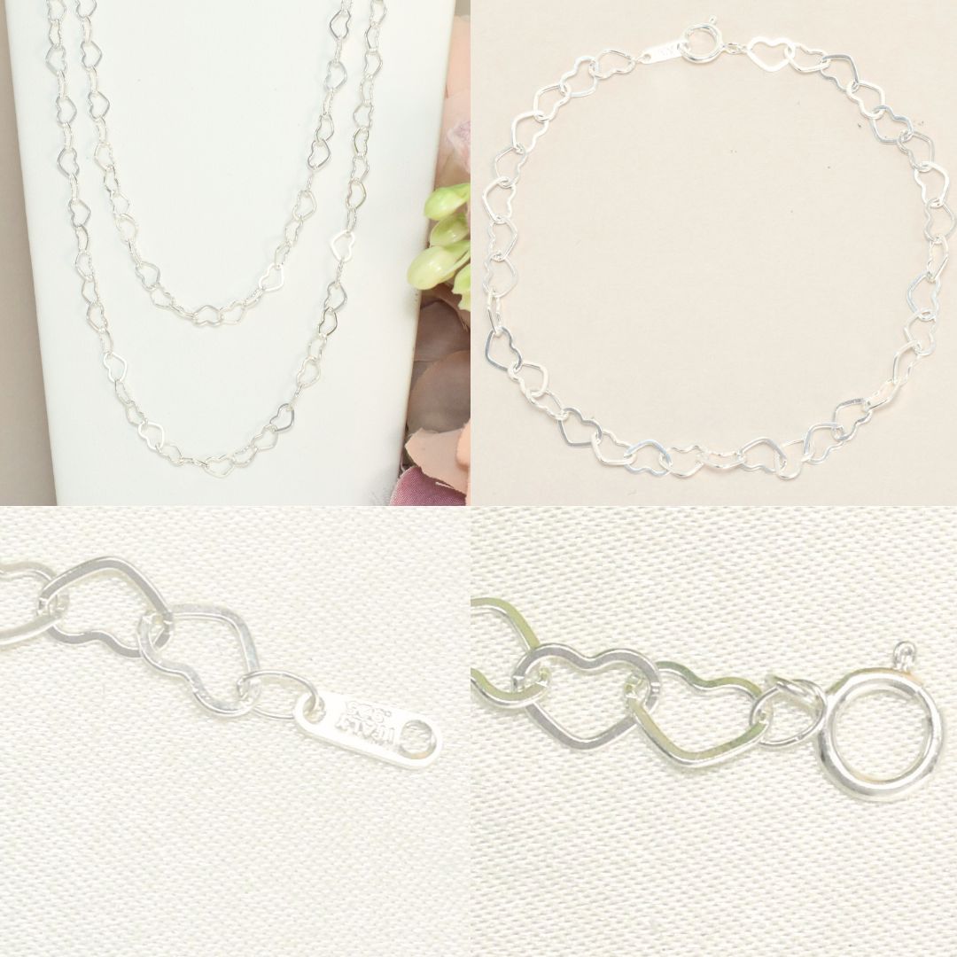 Heart Bracelet, Minimalist Layering Chain, Dainty Heart Shaped Chain, Minimalist Jewelry, Silver Heart Chain, Gift For Her, Valentines