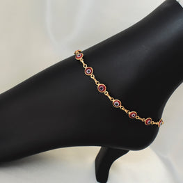 Red Evil Eye Anklet - Gold Plated Tobillera for Protection Good Luck - Trending Ankle Bracelet for Women