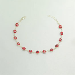 Red Evil Eye Protection Bracelet Ojo Pulsera Gift for Her-7.5"