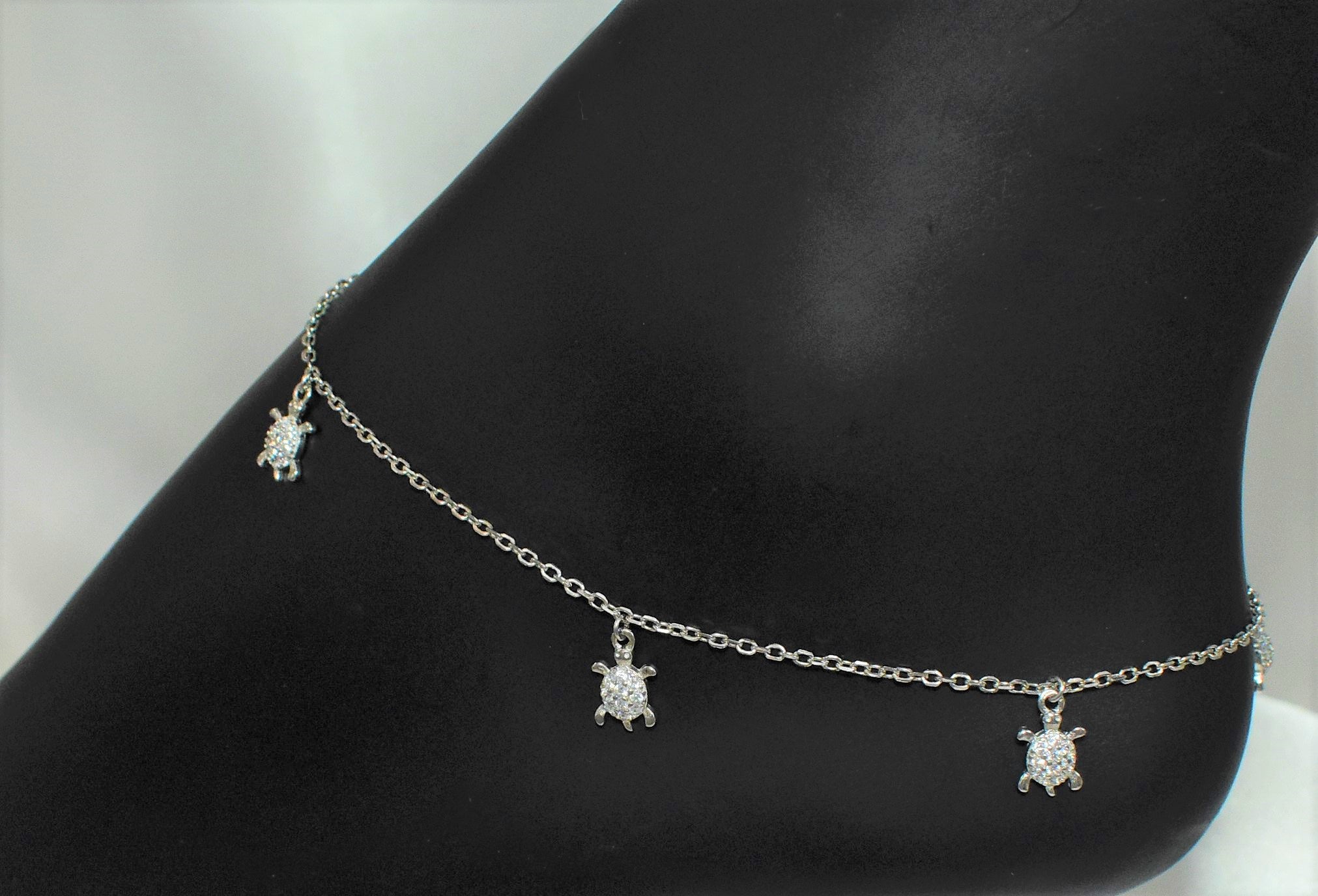 Turtle 925 Sterling Silver Anklet