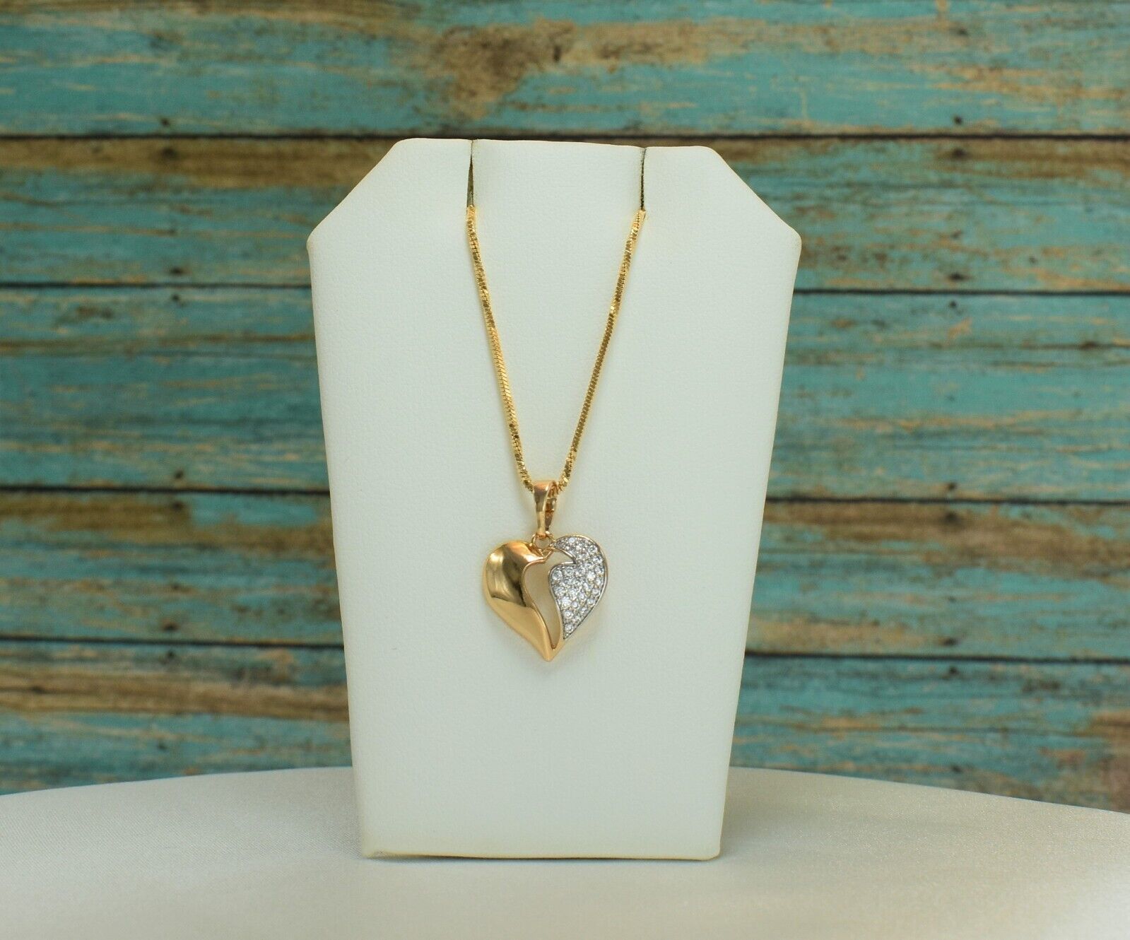 Broken Heart Pendant Necklace - Gold Plated Charm Necklace for Women