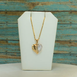 Broken Heart Pendant Necklace - Gold Plated Charm Necklace for Women