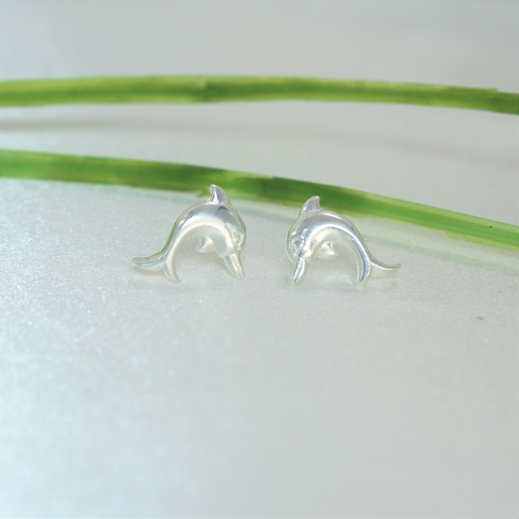 Dolphin Stud Earrings, 925 Sterling Silver Studs, Dainty Animal Studs, Gift