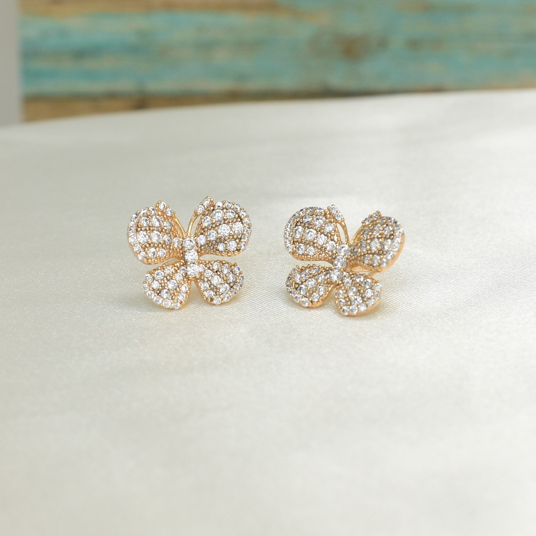 Butterfly Mariposa Studs - Gold Plated Elegant Earrings Gift for Women, Daughter, Girls