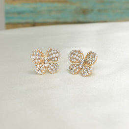 Butterfly Mariposa Studs - Gold Plated Elegant Earrings Gift for Women, Daughter, Girls