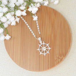 Anchor Wheel Pendant 925 Sterling Silver Pendant Rueda Pendant Sailor Jewelry Gift