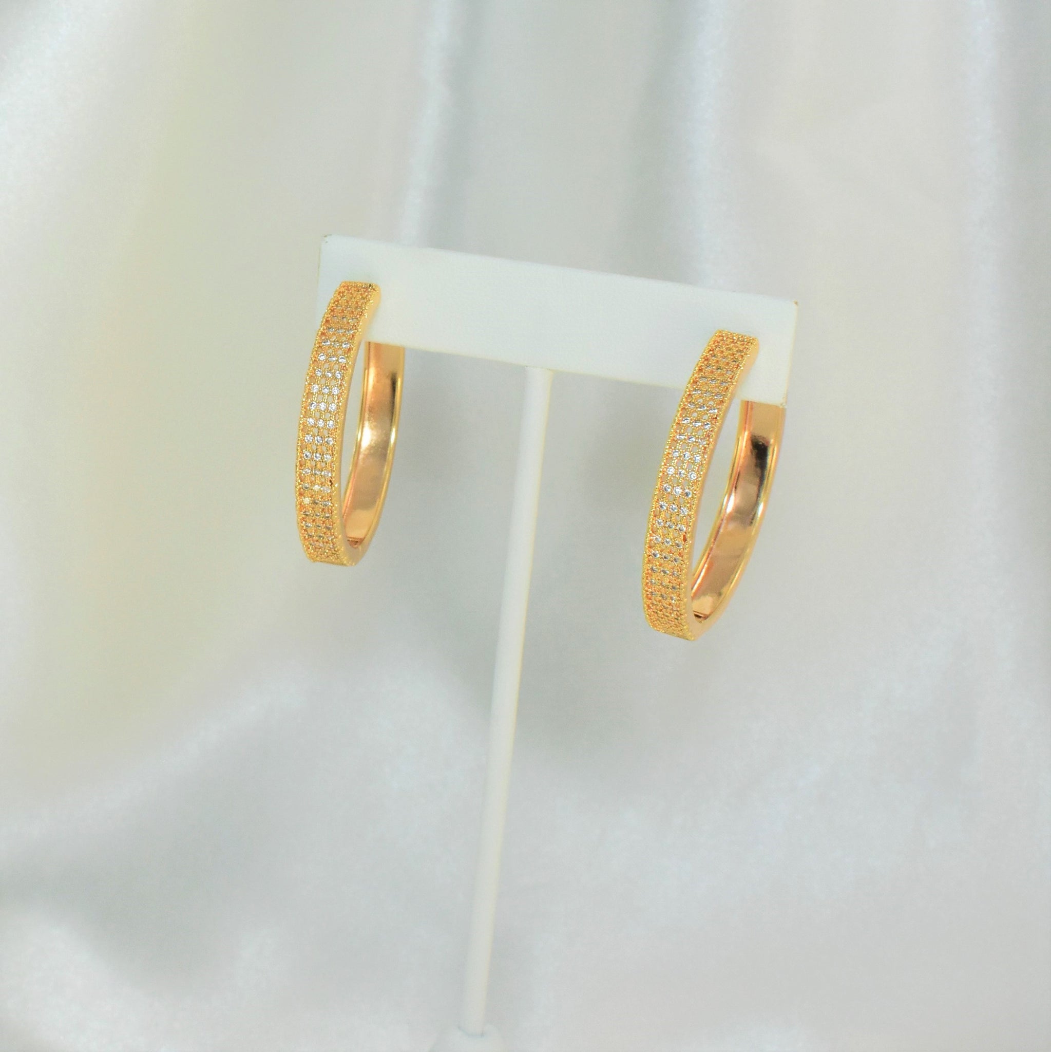 Huggie Hoop Earrings,14K Gold Plated CZ Clip On Hoop Earrings, Gift For Her