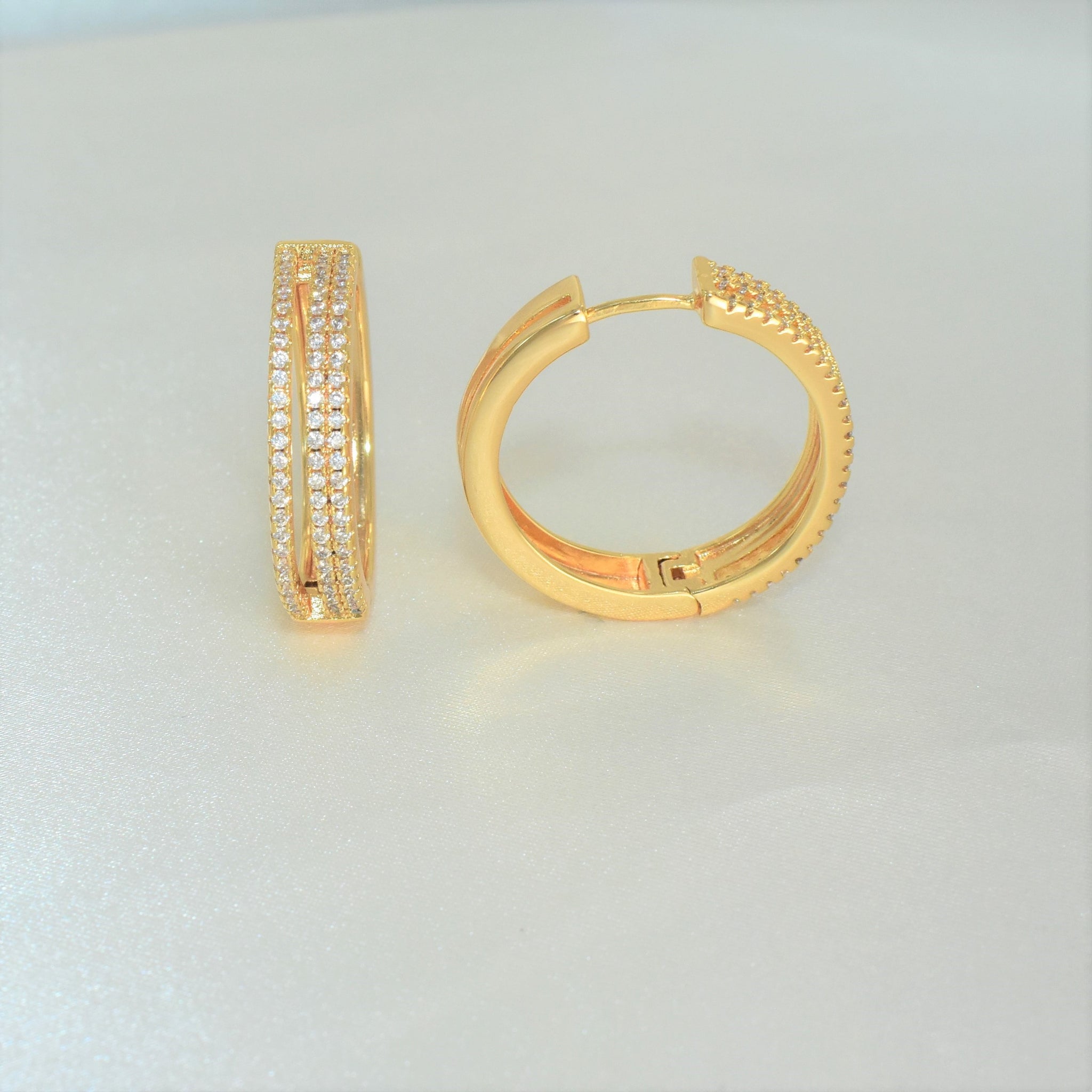 Huggie Hoop Earrings Gold Plated , 14K Gold Thick Hoop Earrings ,Gift for her