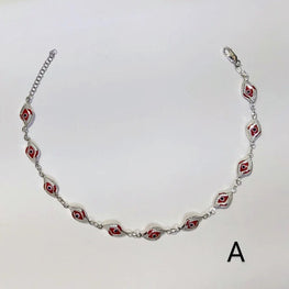 Red Evil Eye Anklet - 925 Sterling Silver - Protection Anklet - Gift for her