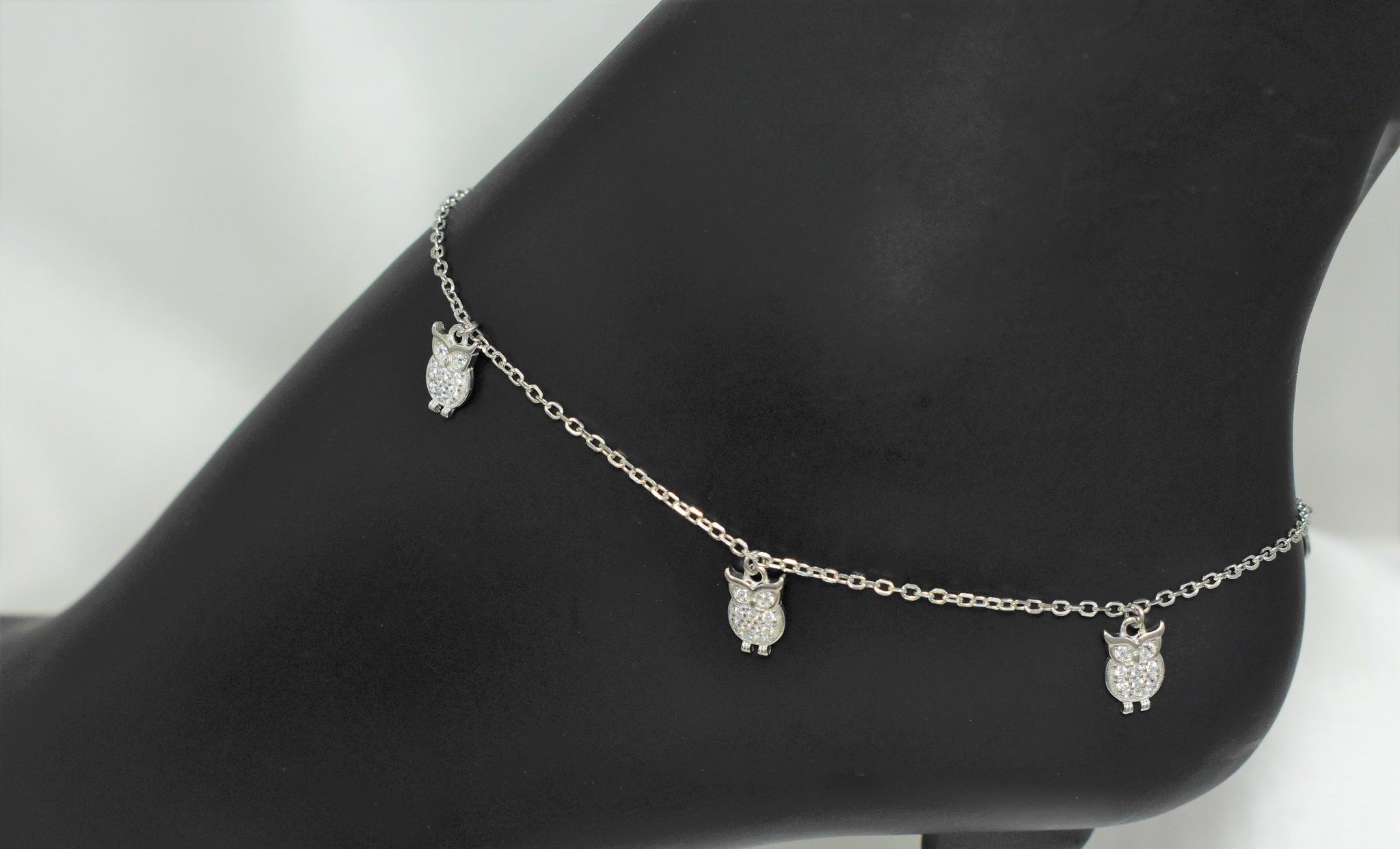 Owl 925 Sterling Silver Anklet