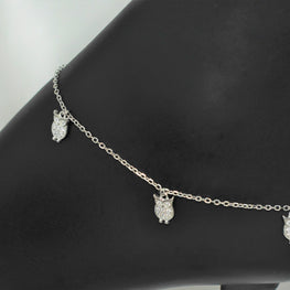 Owl 925 Sterling Silver Anklet