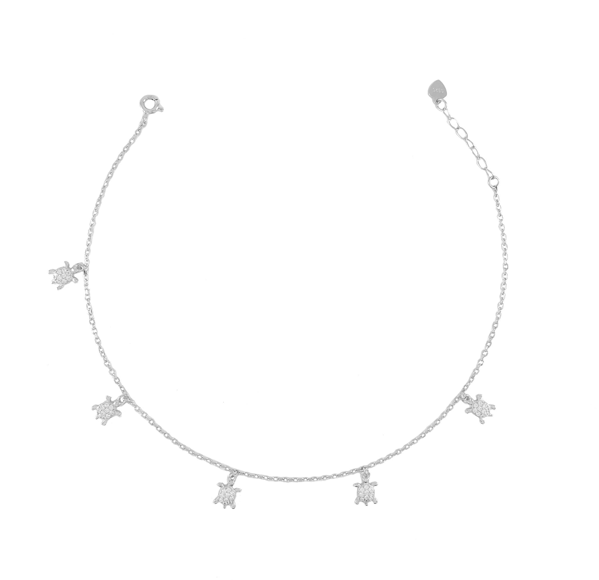 Turtle 925 Sterling Silver Anklet