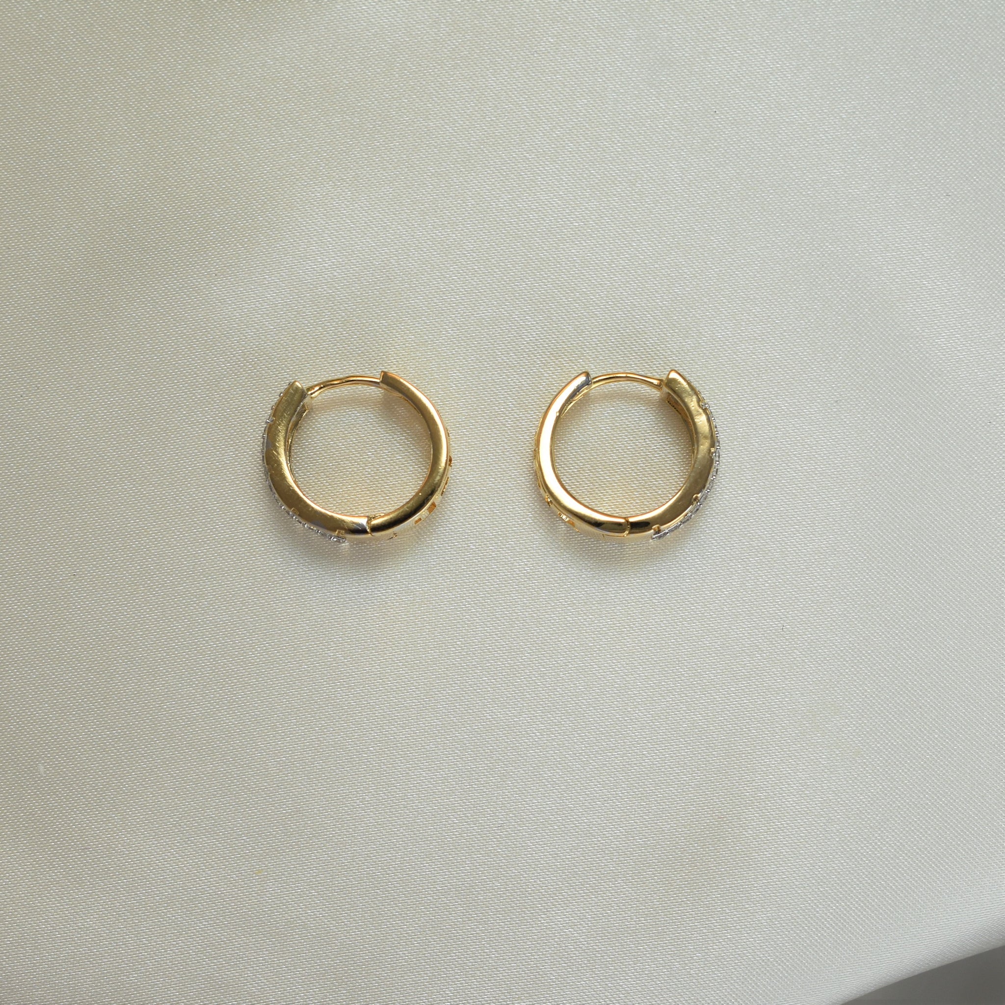 Simple Plain Gold Plated Huggie Earrings For Women, Men, Kids