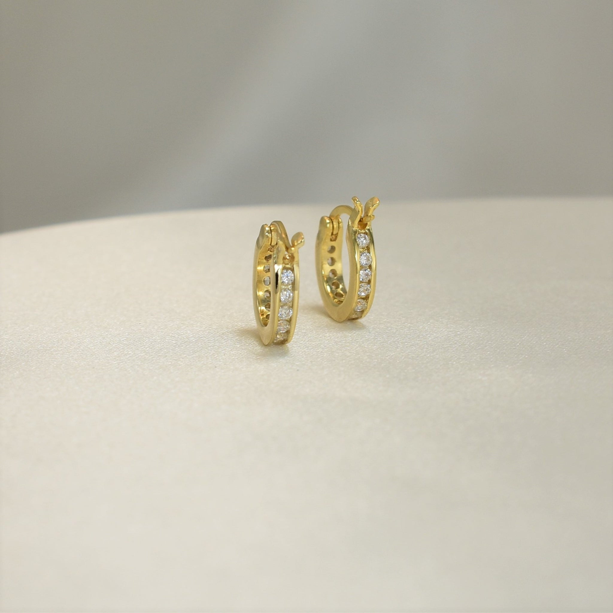 Dainty Huggies Hoops - Gold Plated Small Minimalist Earrings for Everyday Stack