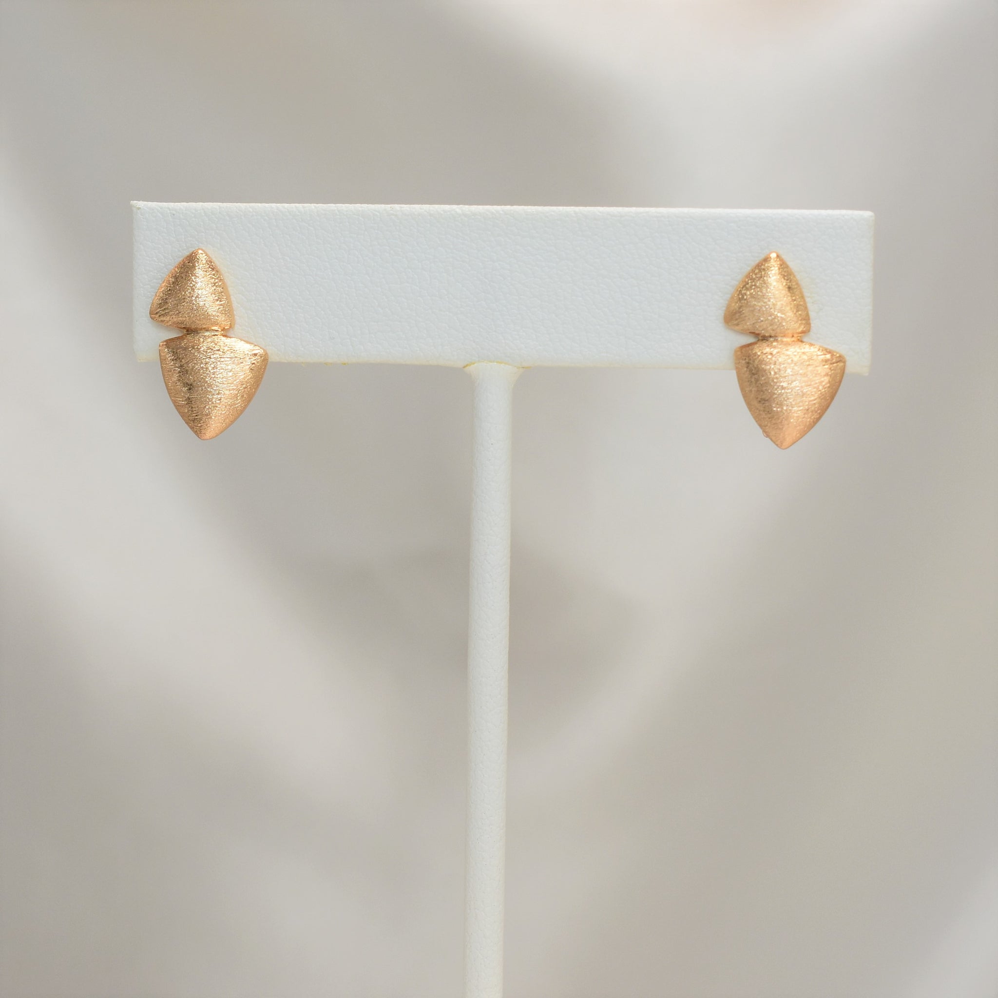 Simple Triangular Huggies - Gold Plated Small Minimalist Earrings for Everyday