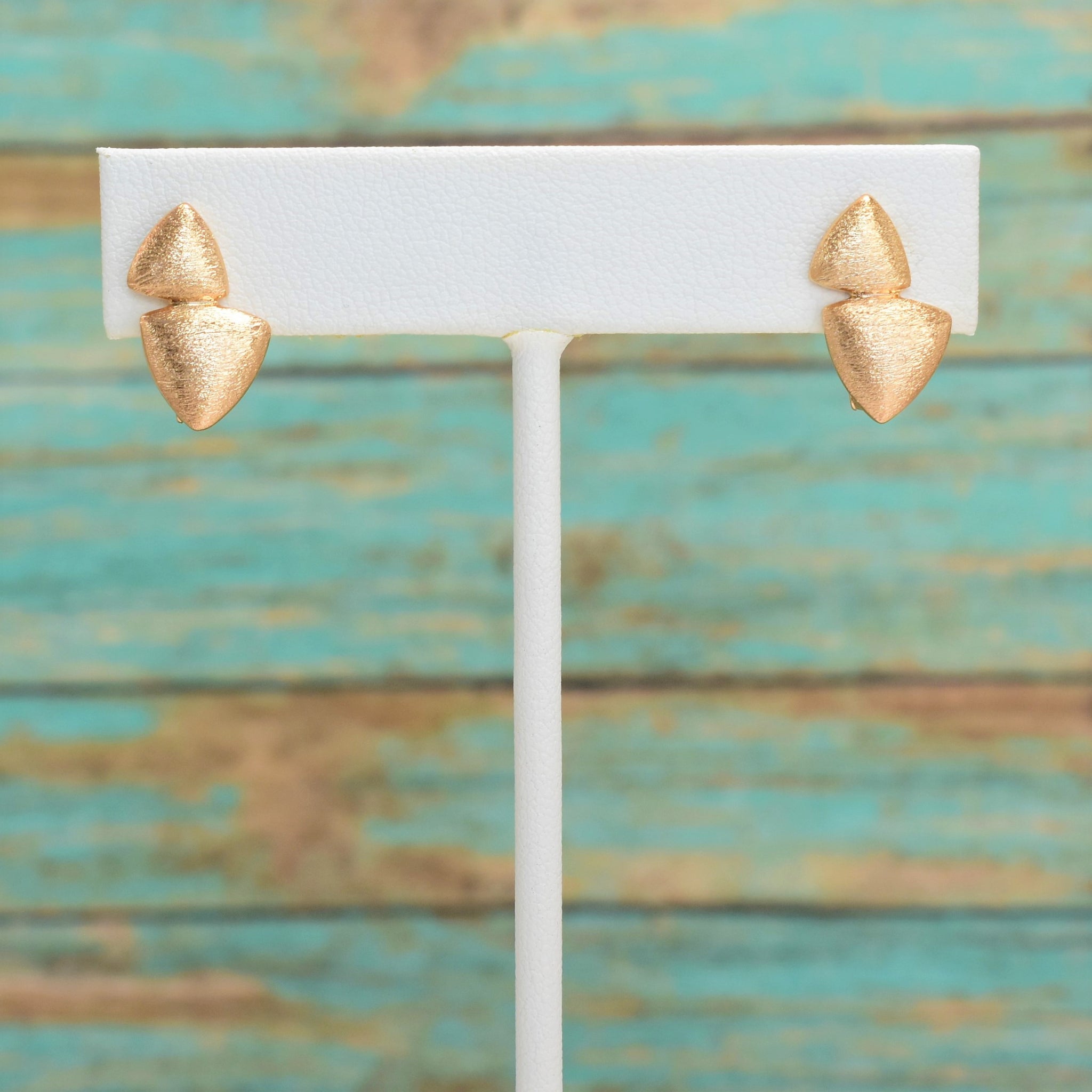 Simple Triangular Huggies - Gold Plated Small Minimalist Earrings for Everyday